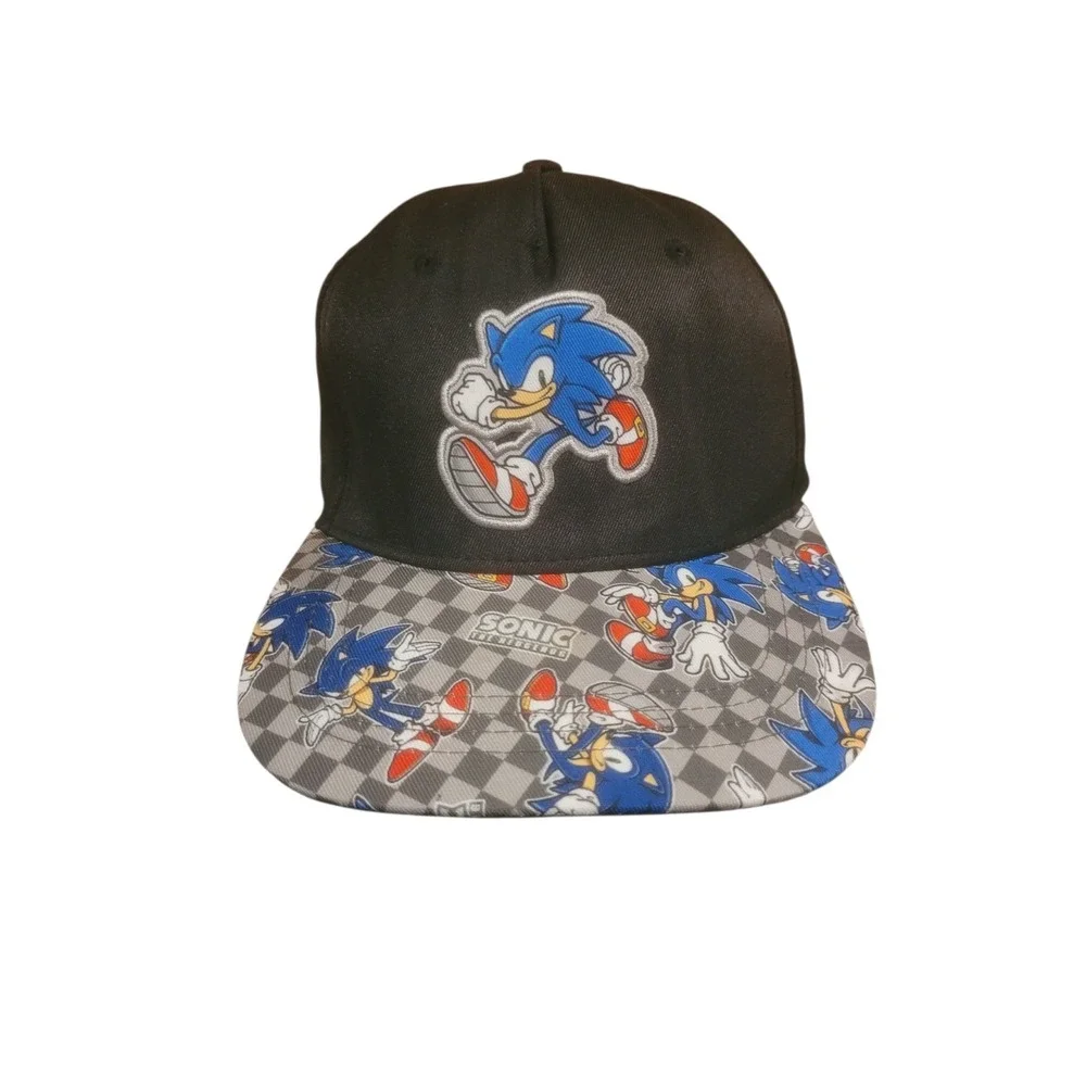 Sonic The Hedgehog Snapback Hat Multicolor One Size Embroidered 6 Panel SEGA